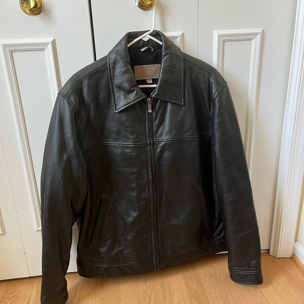 Guess large leather jacket